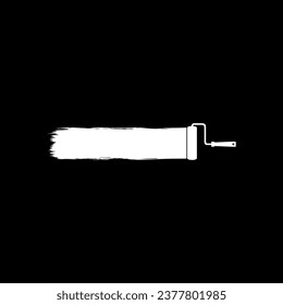 Paint Roller y Brush Stroke Silhouette, pueden utilizarse para plantillas, diseño, fondo, ilustración artística, espacio publicitario o elemento de diseño gráfico. Ilustración vectorial