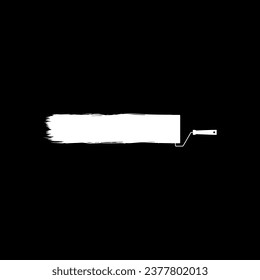 Paint Roller and Brush Stroke Silhouette, can use for template, lay out, background, art illustration,  advertisement space, or graphic design element. Vector Illustration
