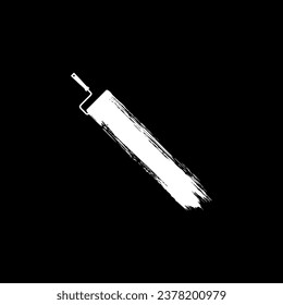 Paint Roller and Brush Stroke Silhouette, can use for template, lay out, background, art illustration,  advertisement space, or graphic design element. Vector Illustration