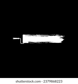 Paint Roller and Brush Stroke Silhouette, can use for template, lay out, background, art illustration,  advertisement space, or graphic design element. Vector Illustration