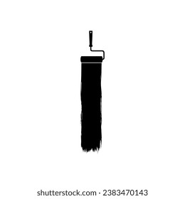 Paint Roller y Brush Stroke Silhouette, pueden utilizarse para plantillas, diseño, fondo, ilustración artística, espacio publicitario o elemento de diseño gráfico. Ilustración vectorial