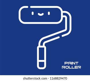 PAINT ROLLER BRUSH SYMBOL VECTOR ICON