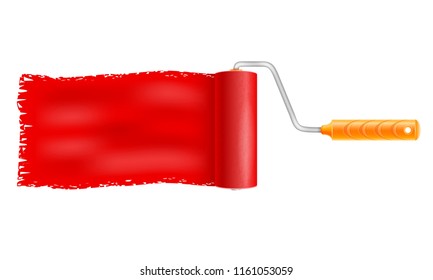 paint roller brush vector illustration isolated on background