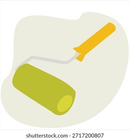 Pincel de rodillos de pintura.  Ilustración vectorial de rodillos de pintura