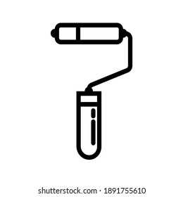 paint Roller can icon spray paint flat sign on white background. editable stroke vector illustration eps10 simple desain