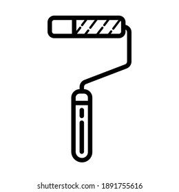 paint Roller can icon spray paint flat sign on white background. editable stroke vector illustration eps10 simple desain