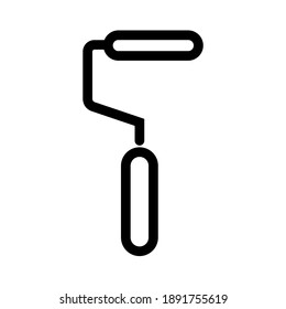 paint Roller can icon spray paint flat sign on white background. editable stroke vector illustration eps10 simple desain