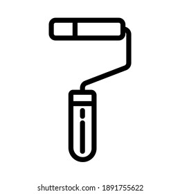 paint Roller can icon spray paint flat sign on white background. editable stroke vector illustration eps10 simple desain