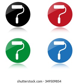 Paint roller - color vector icon
