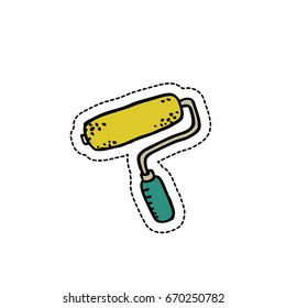 paint roller doodle icon