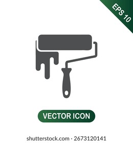 Icono de pintura de goteo de rodillos de pintura