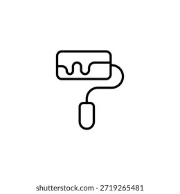 Rolo de tinta com contorno minimalista de líquido gotejante