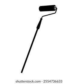 Paint roller with extension pole icon Symbol. vector illustration