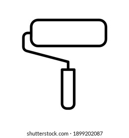 Paint Roller flach Symbol. Piktogramm für Web. Zeilenhub. Einzeln auf weißem Hintergrund. Vektor eps10
