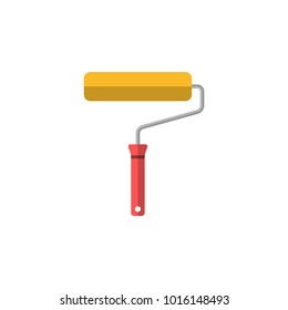 Paint roller flat icon, silhouette, painting works logo