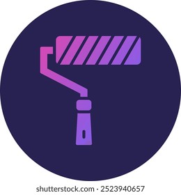 Paint Roller Glyph Circle Gradient Icon