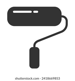 paint roller glyph icon isolated on white background. paint roller vector icon for web, mobile and ui design