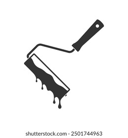 Paint roller graphic icon. Roller sign isolated on white background. Painter work tool symbol. Vector illustration