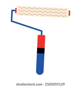 Gráfico de rodillo de pintura con Vector de diseño rojo, blanco y azul