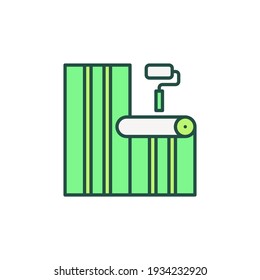 Paint Roller and Green Wallpaper vector concept icon or symbol