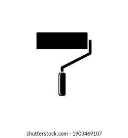 Paint roller, Home Repair Tool. Flat Vector Icon illustration. Simple black symbol on white background. Paint roller, Home Repair Tool sign design template for web and mobile UI element