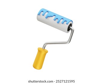 Paint roller icon 3d rendering illustration