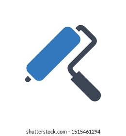 Paint roller icon in blue gray color