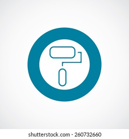 paint roller icon bold blue circle border, white background  