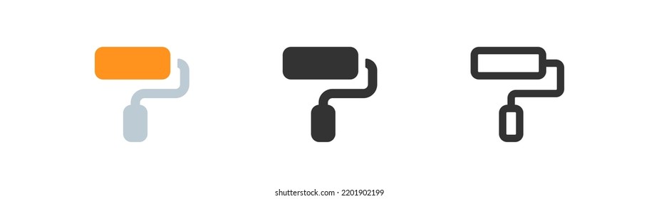 Paint roller icon. Brush roll symbol. Wall painter sign in vector flat style.