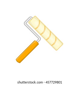 Paint roller icon in cartoon style isolated on white background. Repair symbol