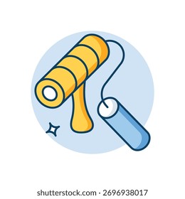 Ícone do rolo de pintura ilustração vetorial limpa e moderna