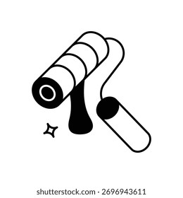 Icono de rodillo de pintura Ilustración vectorial limpia y moderna
