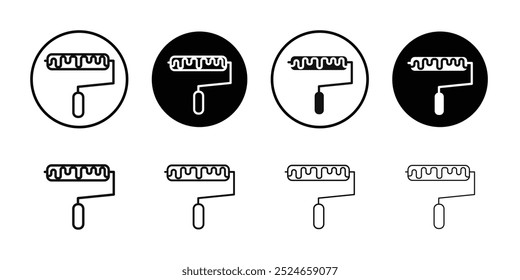 Paint roller icon Collection of flat thin outline vector