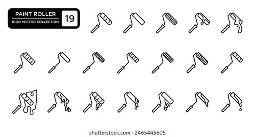 Paint roller icon collection, vector icon templates editable and resizable.