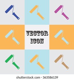 The paint roller icon. Decorating and painting, repair symbol. 