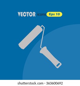 The paint roller icon. Decorating and painting, repair symbol. 