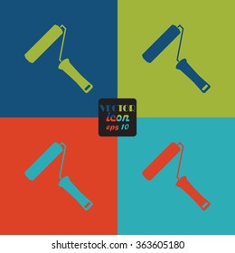 The paint roller icon. Decorating and painting, repair symbol. 
