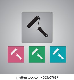 The paint roller icon. Decorating and painting, repair symbol. 