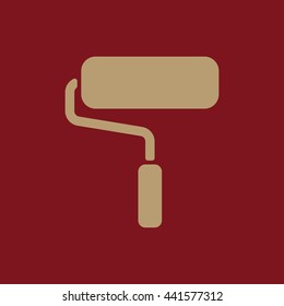 The paint roller icon. Decorating repair symbol. Flat Vector illustration