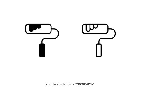 Paint Roller icon design with white background stock illustration
