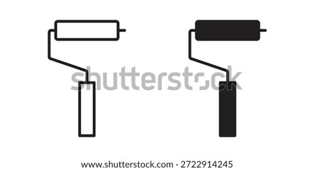Paint roller icon designs collection for mobile, ui, web.