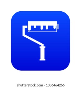 Paint roller with paint icon digital blue for any design isolated on white vector illustration