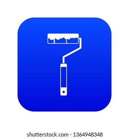 Paint roller icon digital blue for any design isolated on white vector illustration