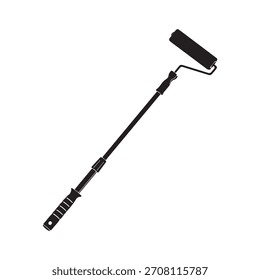 Ícone de rolo de pintura um rolo de tinta com uma alça estendida, perfeito para representar projetos de melhoria, renovação ou DIE.