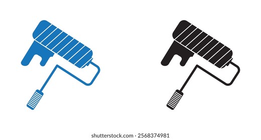 Paint roller icon in filled and outlined style design eps 10 