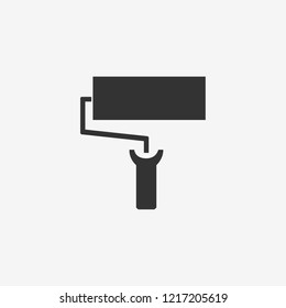 paint roller icon flat.