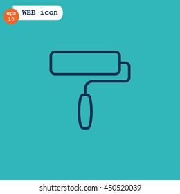  paint roller icon Flat.