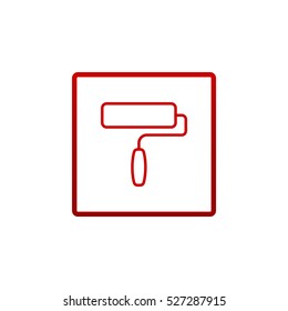  paint roller icon Flat.