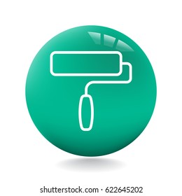  paint roller icon Flat.