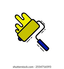 Paint roller icon. Flat color design. Vector Illustration.